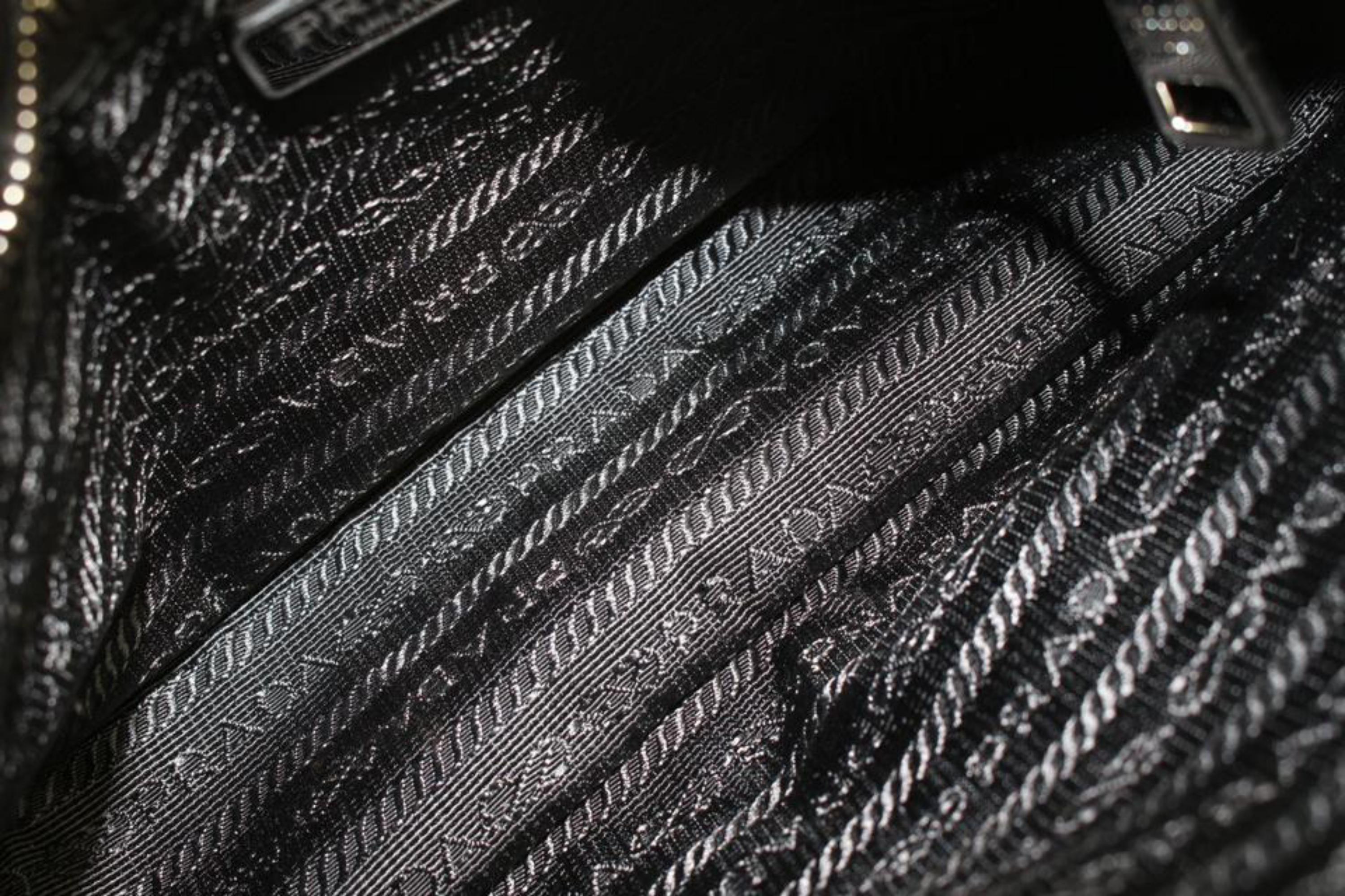 Prada Quilted  Black Tessuto Nylon Chain Impuntu Bandoliera Convertible 2p32 5