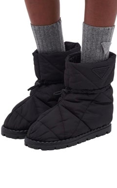 Prada Quilted Drawstring Ankle Boots IT37