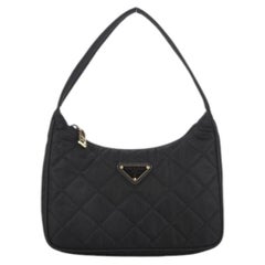 Prada Quilted Nylon Shoulder Bag — Black