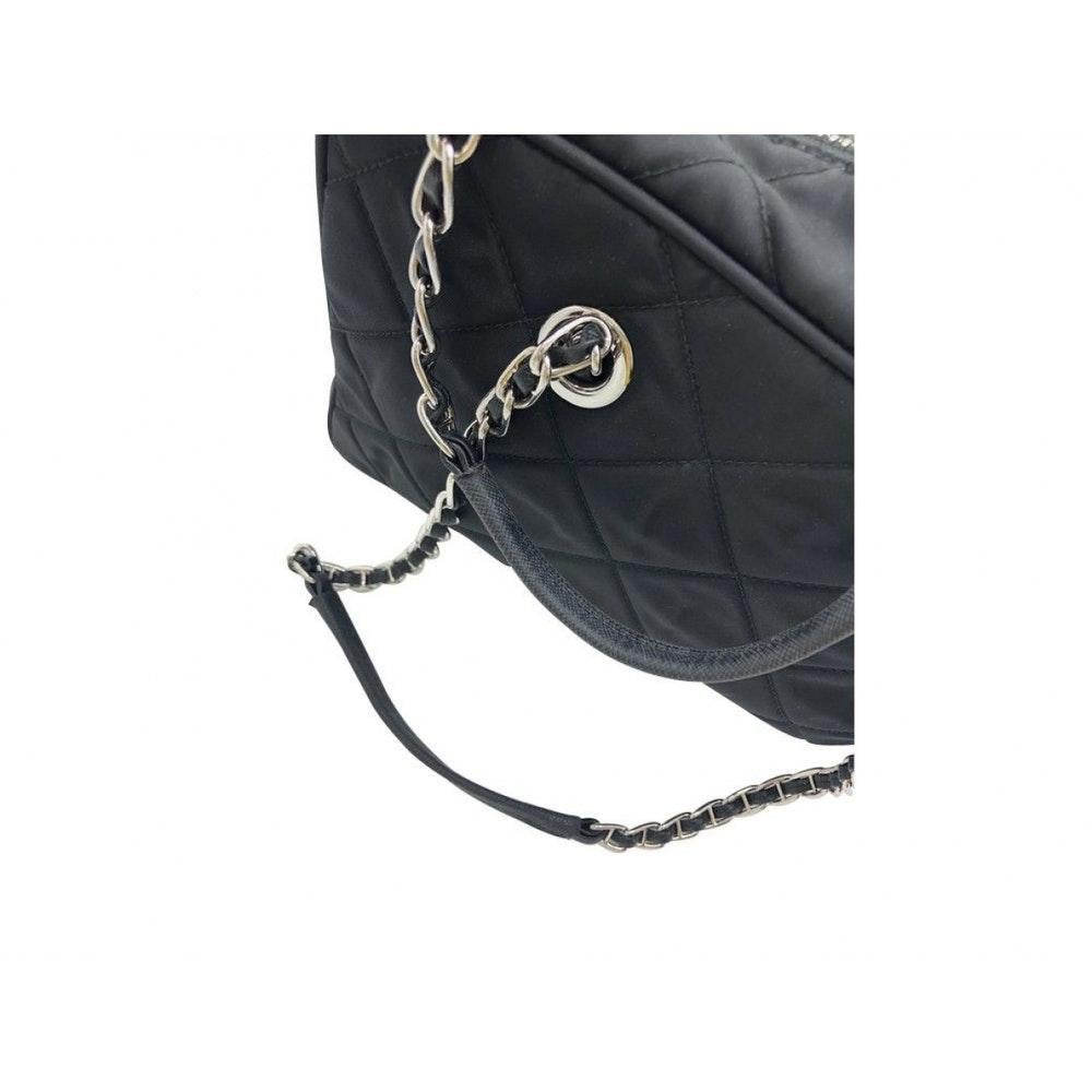 PRADA Quilted Nylon Tessuto Impuntu Bag - Black Nylon For Sale 2