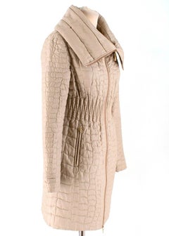 Prada Quilted Silk Midi-Length Coat  XS 40