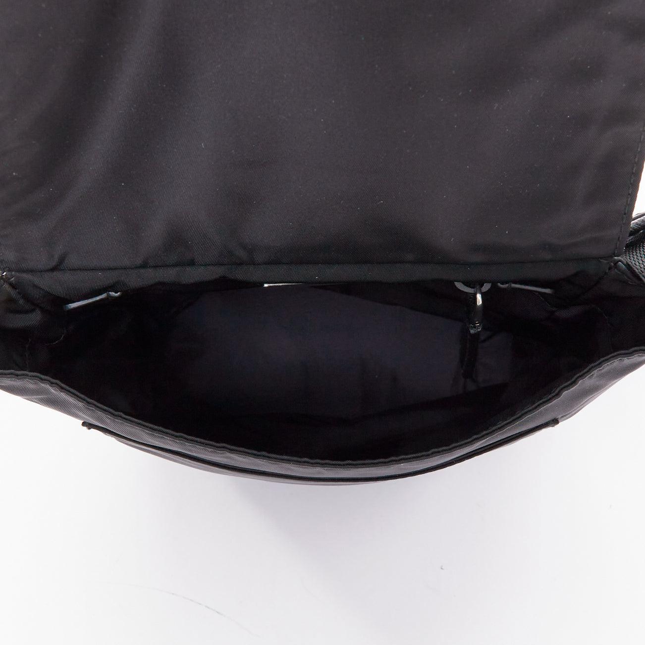 PRADA Racing bolso messenger negro tessuto nylon saffiano piel parche logo solapa en venta 4