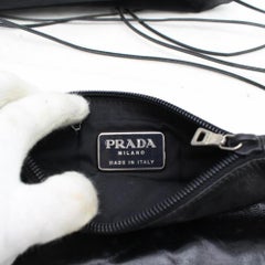 Prada Rare Vintage Mesh Tote with Pouch 868785 Black Nylon Shoulder Bag