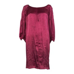 PRADA raspberry pink cuprous BISHOP SLEEVE Cocktail Dress 44