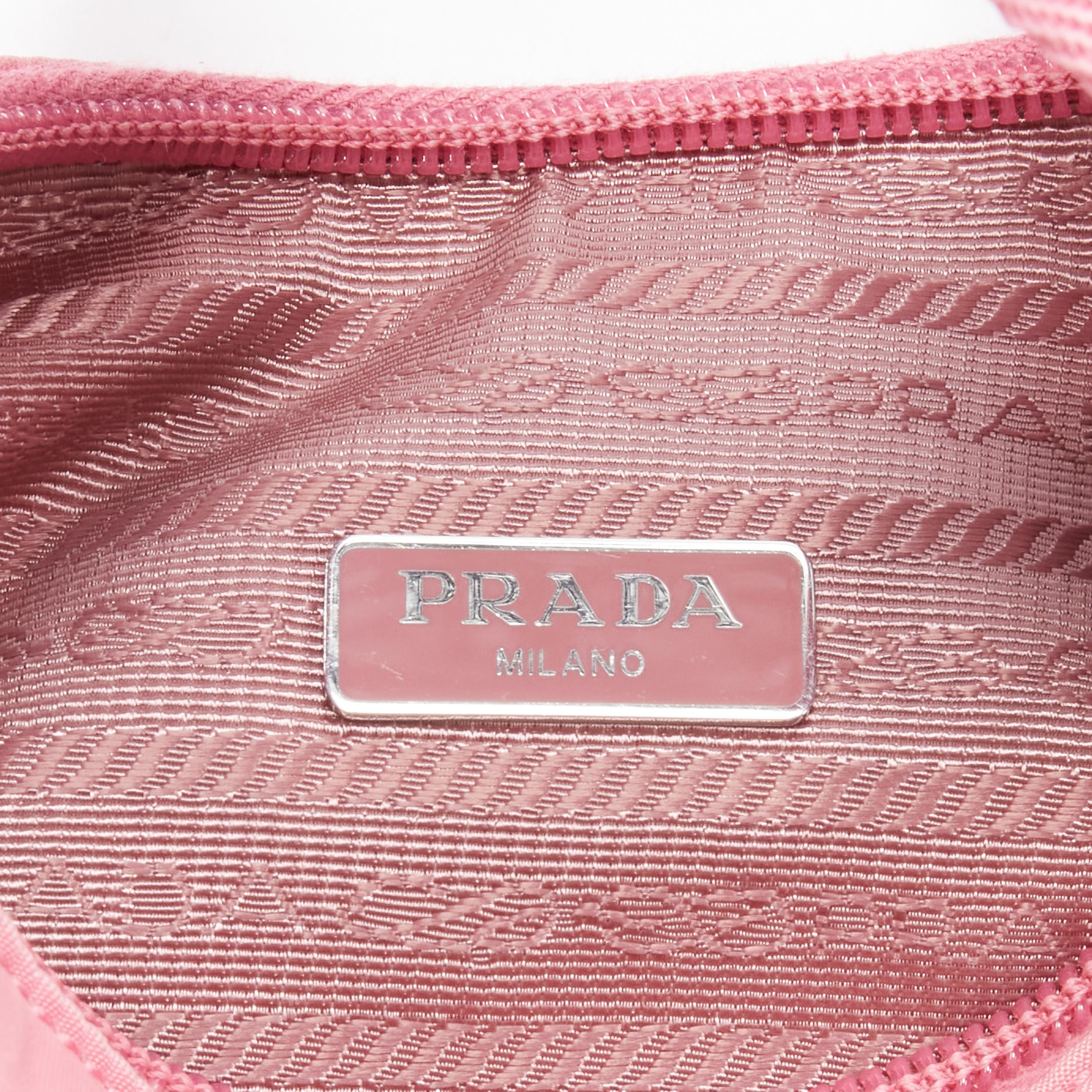 PRADA Re Edition 200 pink Tessuto Nylon saffiano trim underarm bag 2