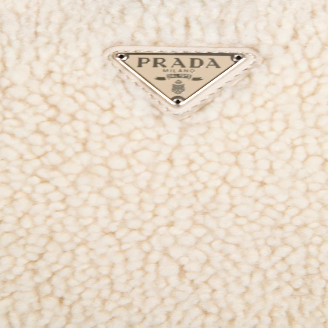 Prada Re-Edition 2000 Beige Shearling Shoulder Bag 1