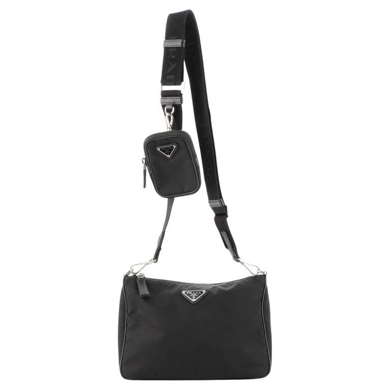 Re-edition 2000 double zip crossbody bag Prada Black in Polyester - 32089357