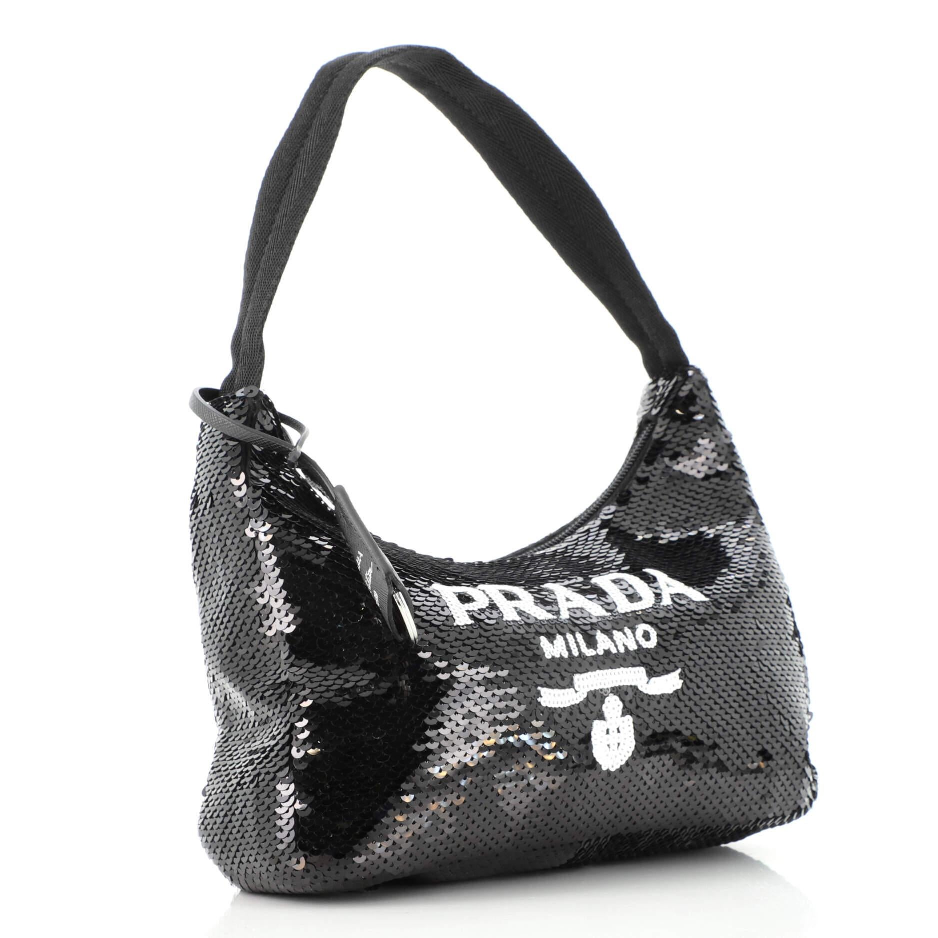 Black Prada Re-Edition 2000 Hobo Sequins Mini