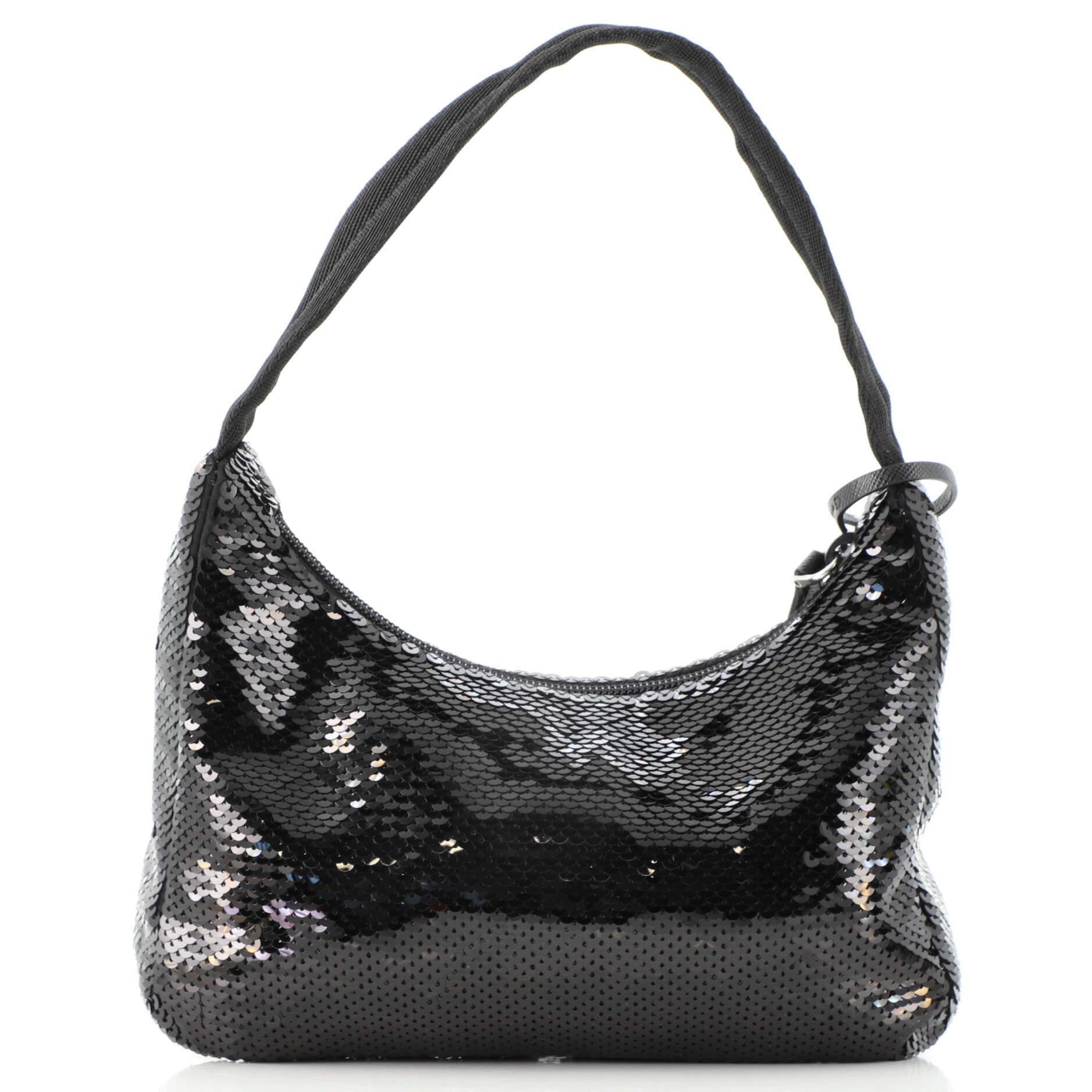 Prada Re-Edition 2000 Hobo Sequins Mini In Good Condition In NY, NY