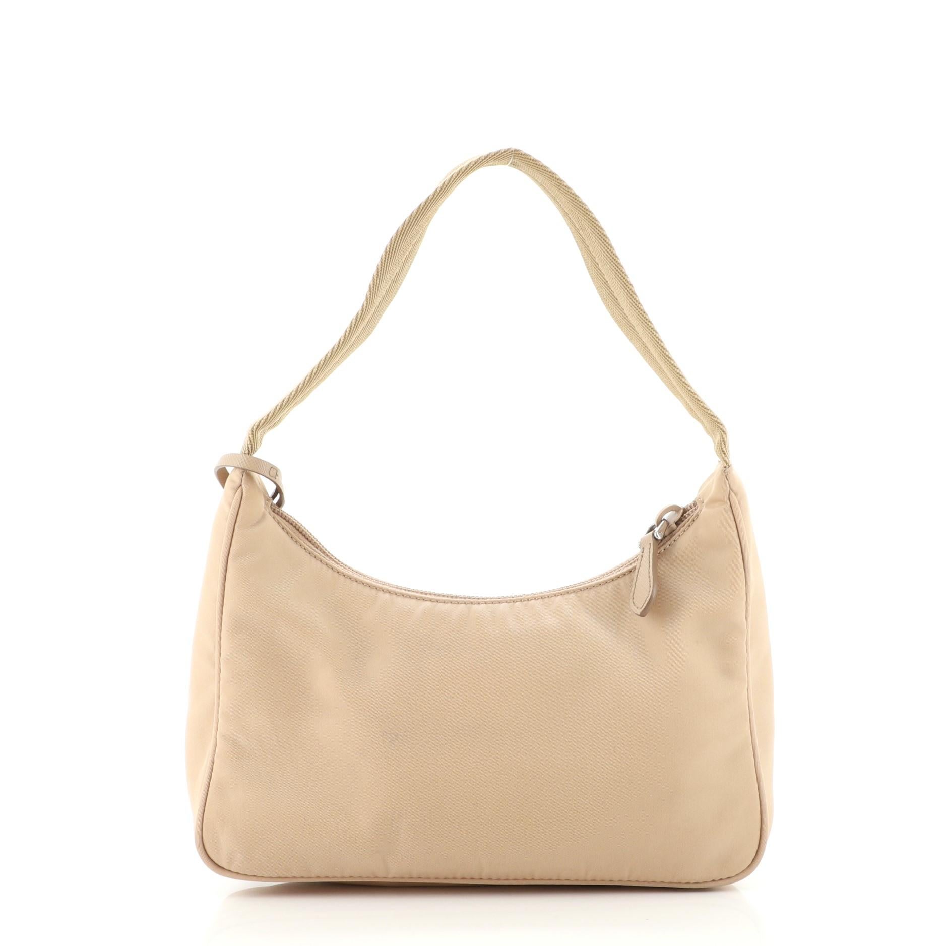 Prada Re-Edition 2000 Hobo Tessuto Mini (Beige)