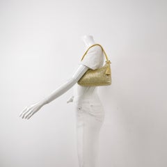 Prada Re-Edition 2000 Mini Yellow Glitter Nylon Shoulder Bag