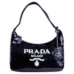 Prada Re-Edition 2000 Sequins Logo Black