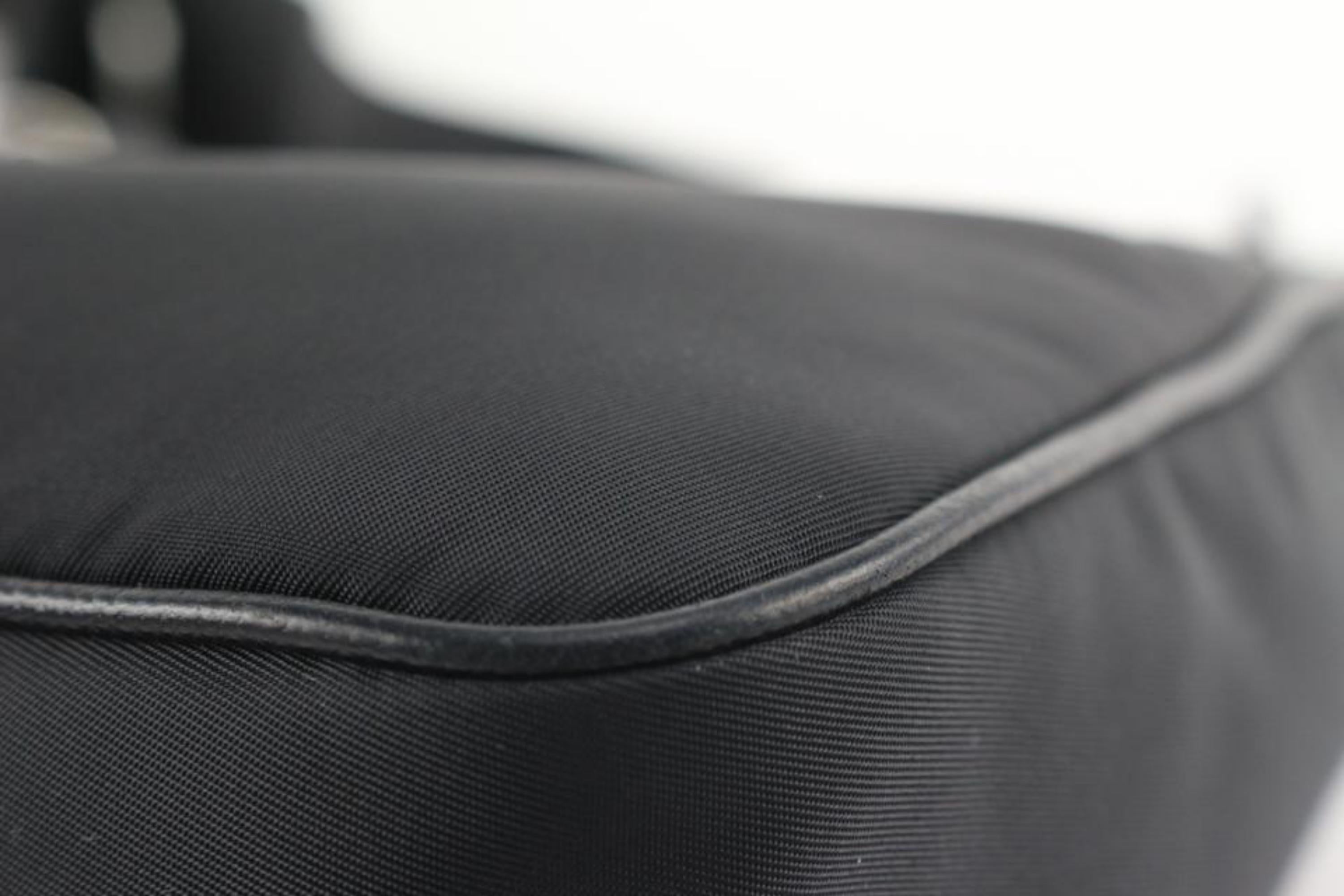 Prada Re-edition 2005 Black Tessuto x Saffiano Small Chain Hobo 1221p13 7