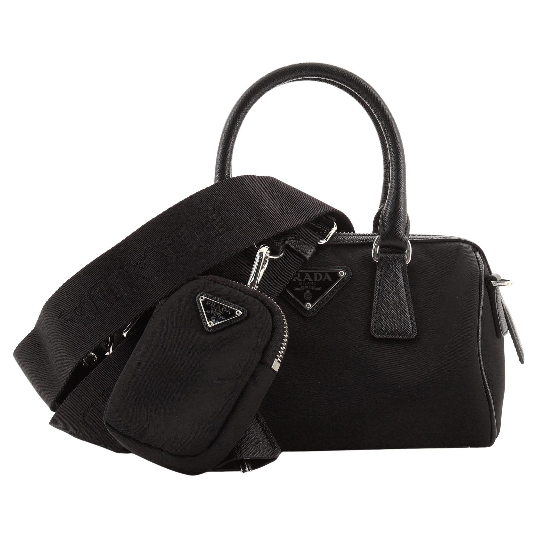 PRADA Tessuto Nylon Saffiano Mini Re-Edition 2005 Bag Black