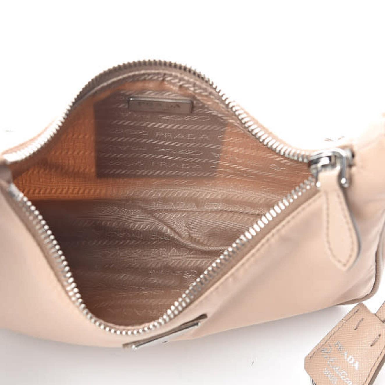 Women's Prada Re-Edition 2005 Cameo Beige Saffiano Leather Crossbody Bag