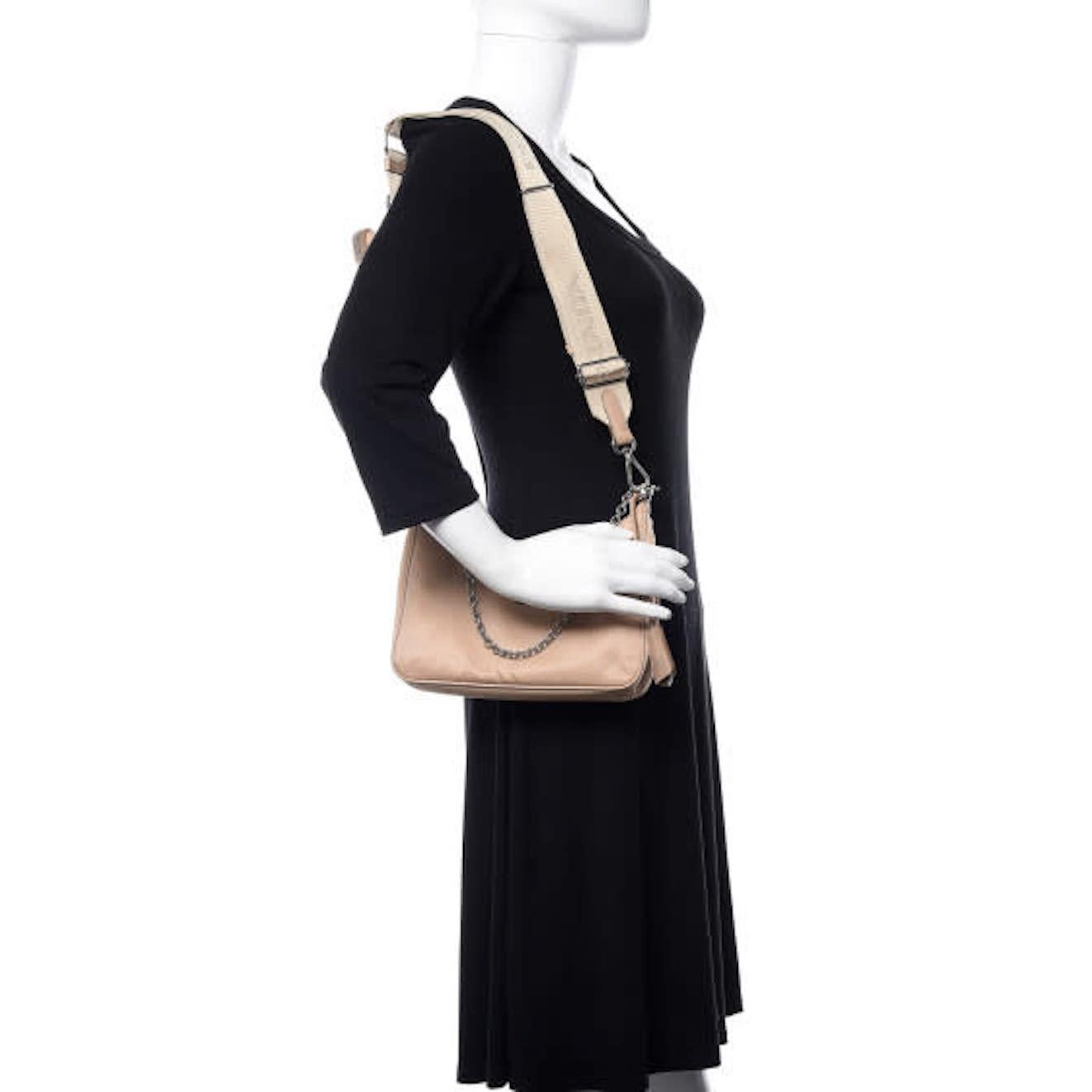 Prada Re-Edition 2005 Cameo Beige Saffiano Leather Crossbody Bag 1