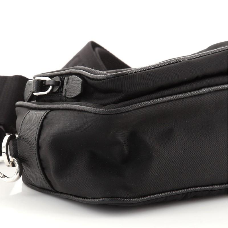 Black Prada Re-Edition 2005 Camera Bag Tessuto with Saffiano Leather Mini