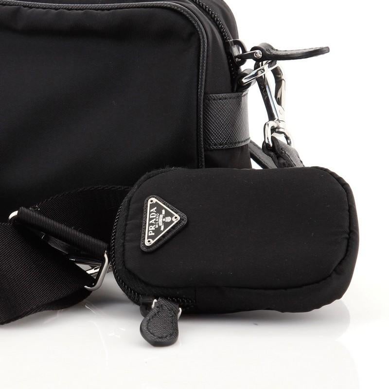 Black Prada Re-Edition 2005 Camera Bag Tessuto with Saffiano Leather Mini