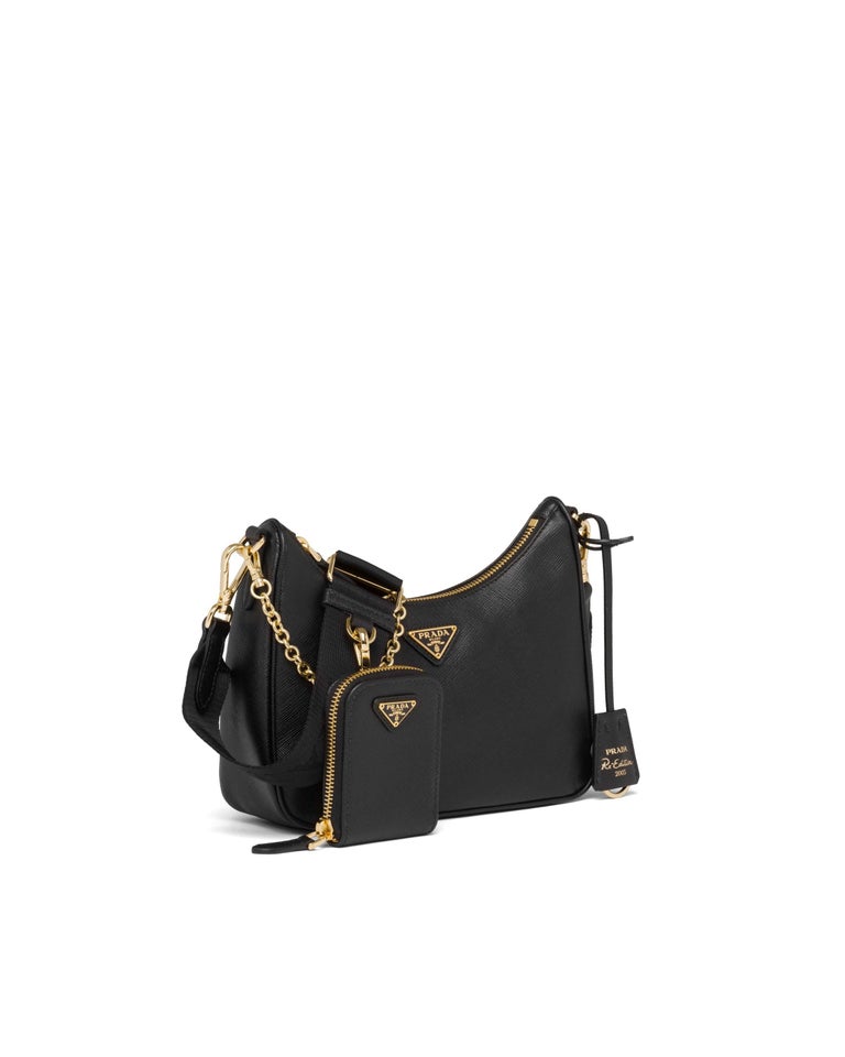 Prada Leather Cross Body Bag Nude Gold Re-Edition 2005 Saffiano Leather Bag  – The Luxury Shopper