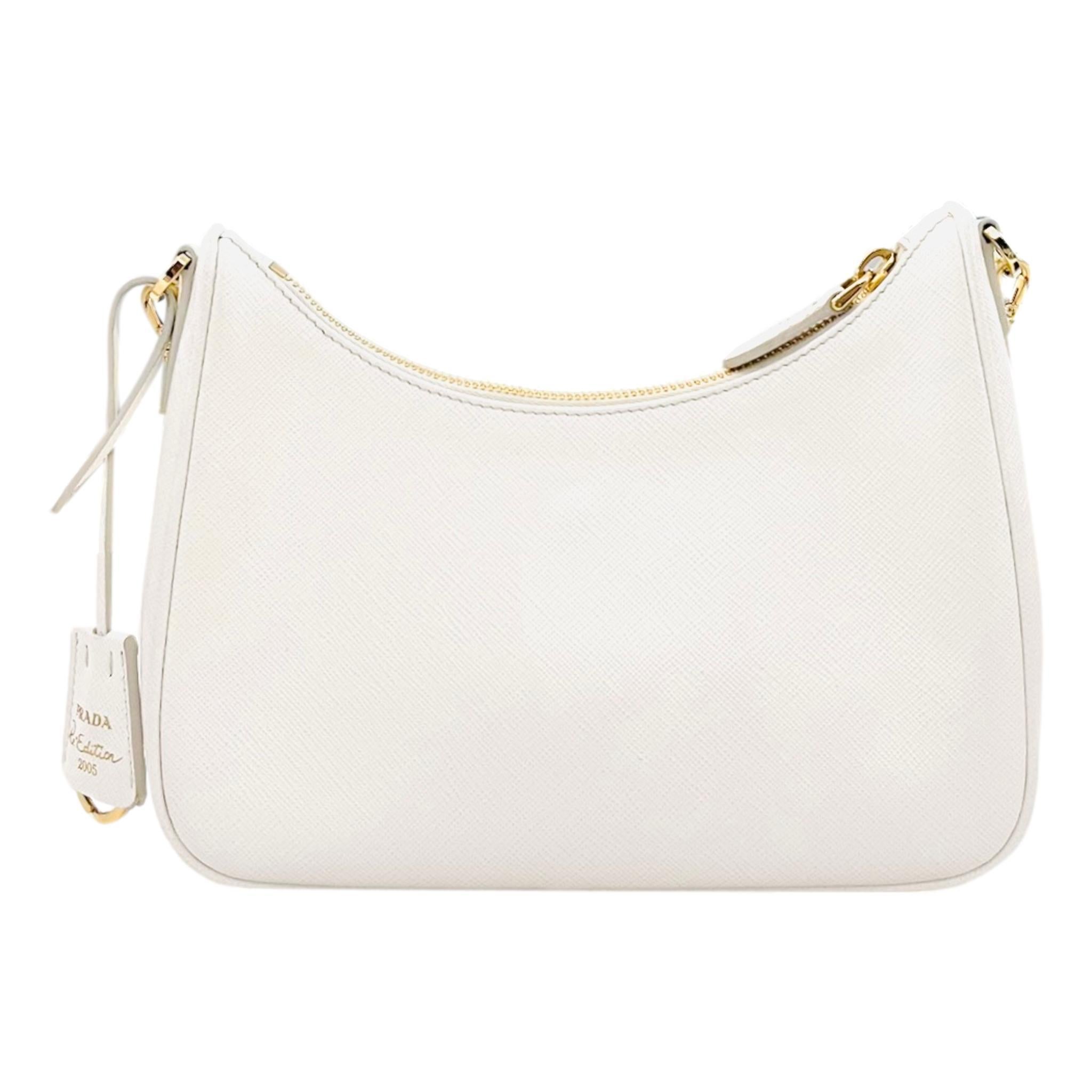 Prada Re-Edition 2005 Saffiano Leather Shoulder Bag In Excellent Condition In London, GB