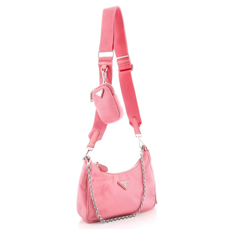 Prada Re-Edition 2005 Nylon Bag Pink Small
