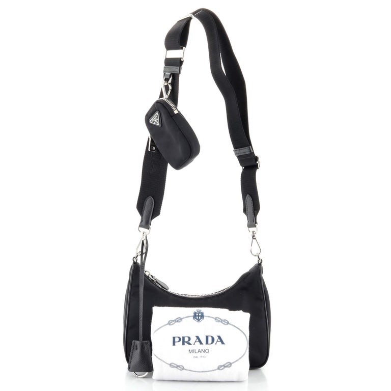 Re Edition 2005 Small Leather Shoulder Bag in Black - Prada