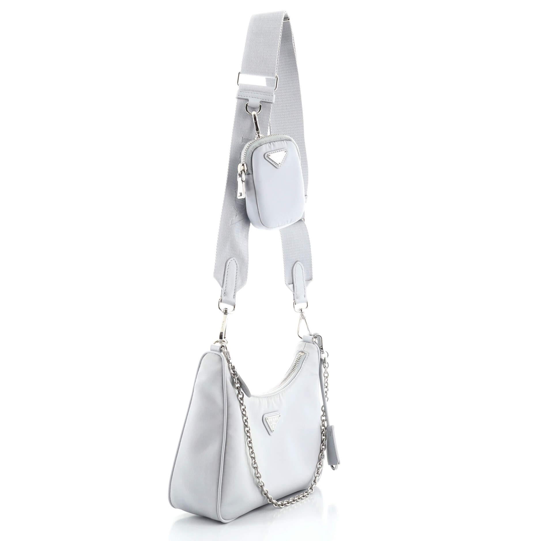 Prada Re-Edition 2005 Umhängetasche Tessuto Klein (Grau)
