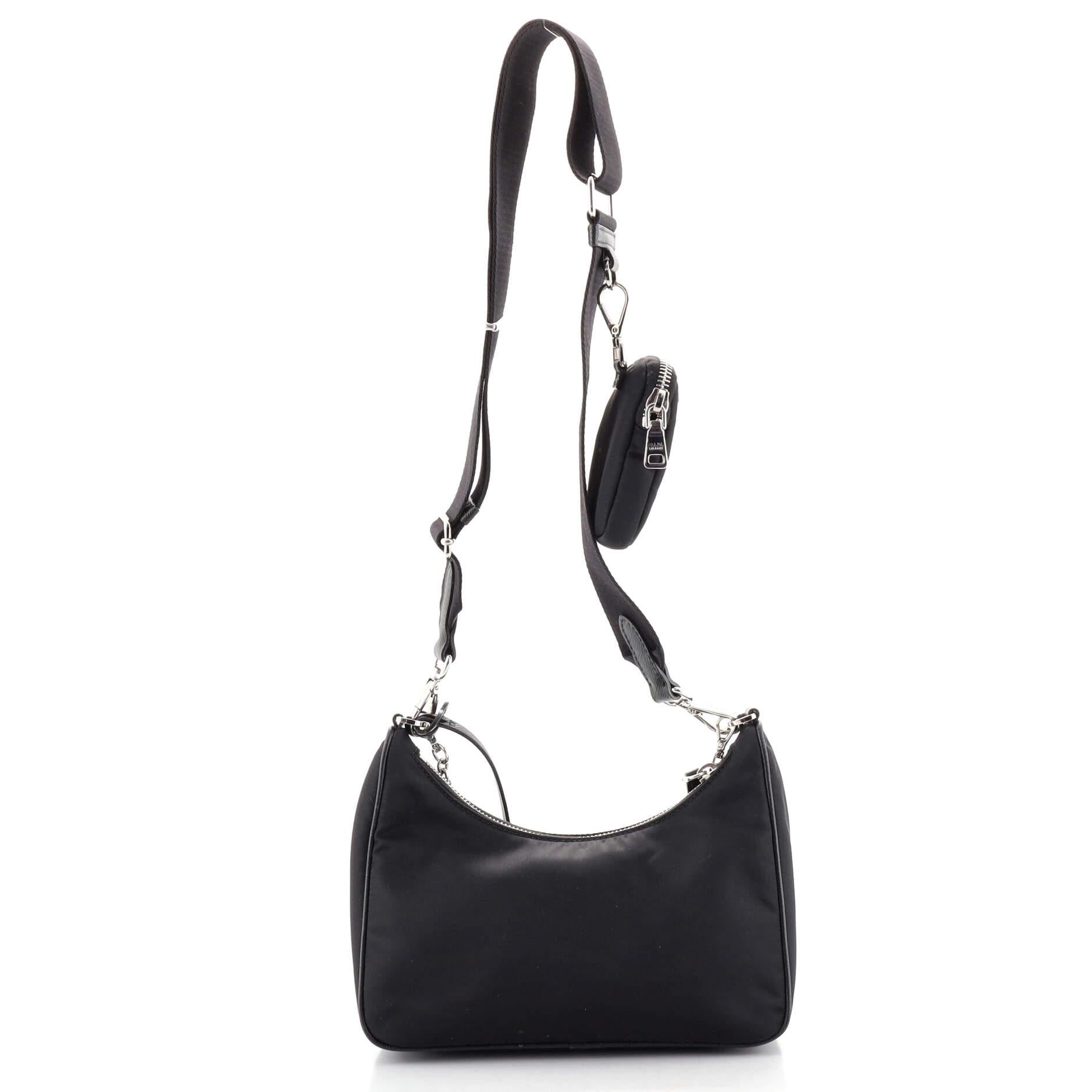 Black Prada Re-Edition 2005 Shoulder Bag Tessuto Small