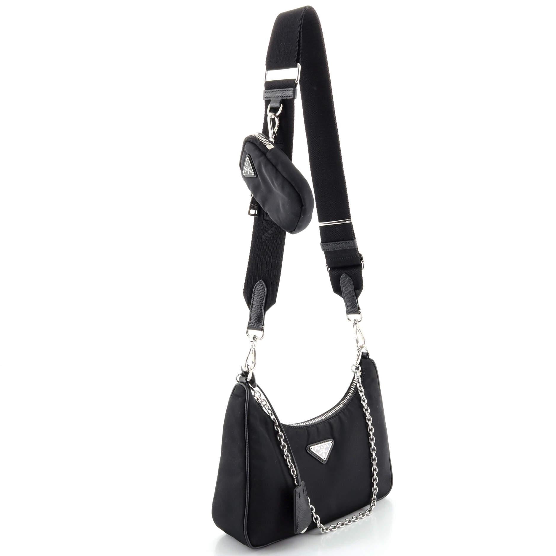 Black Prada Re-Edition 2005 Shoulder Bag Tessuto Small