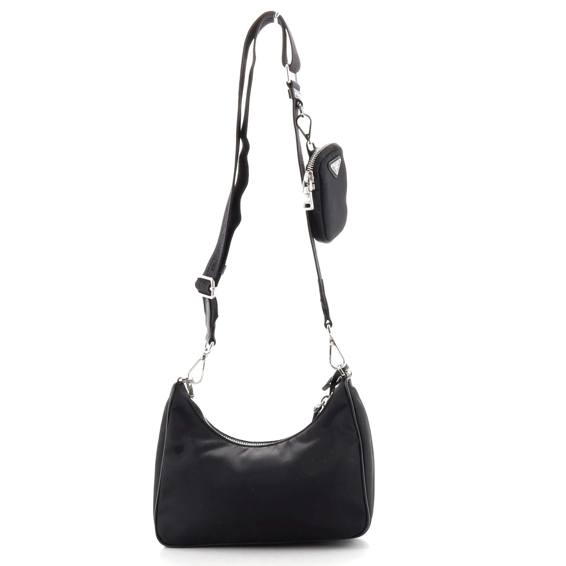 Black Prada Re-Edition 2005 Shoulder Bag Tessuto Small