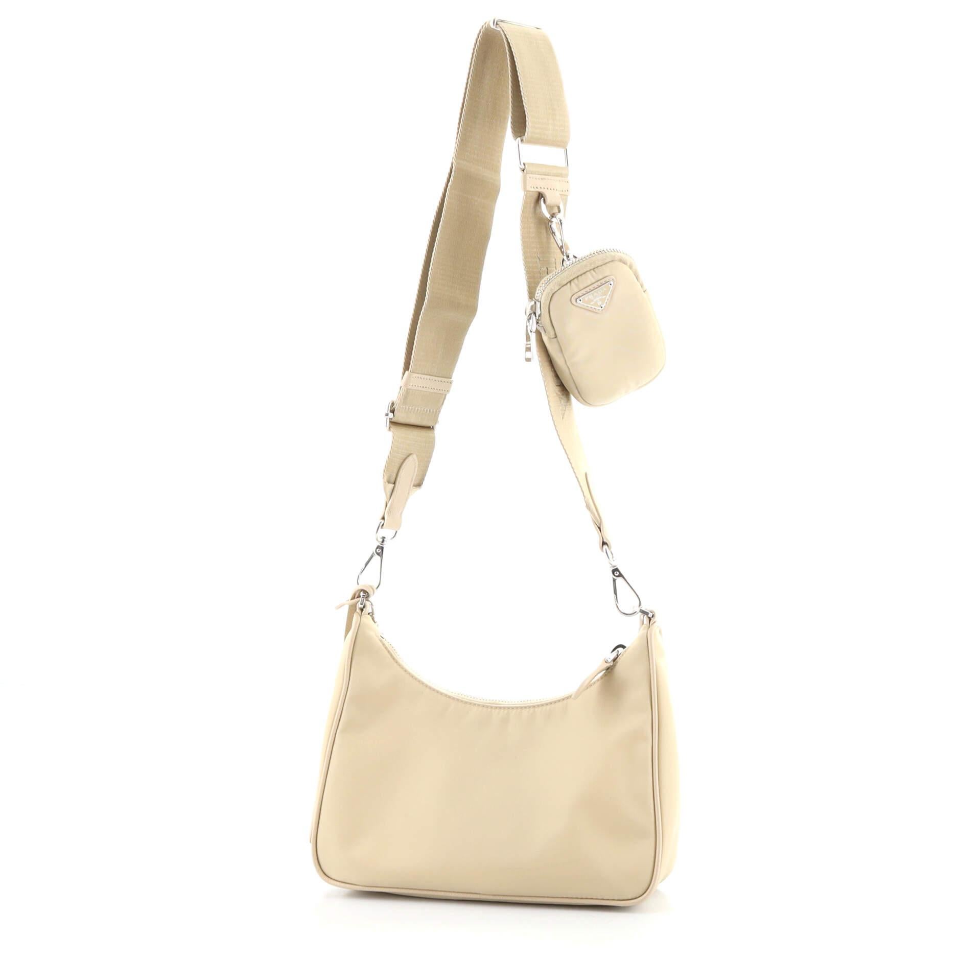 Beige Prada Re-Edition 2005 Shoulder Bag Tessuto Small