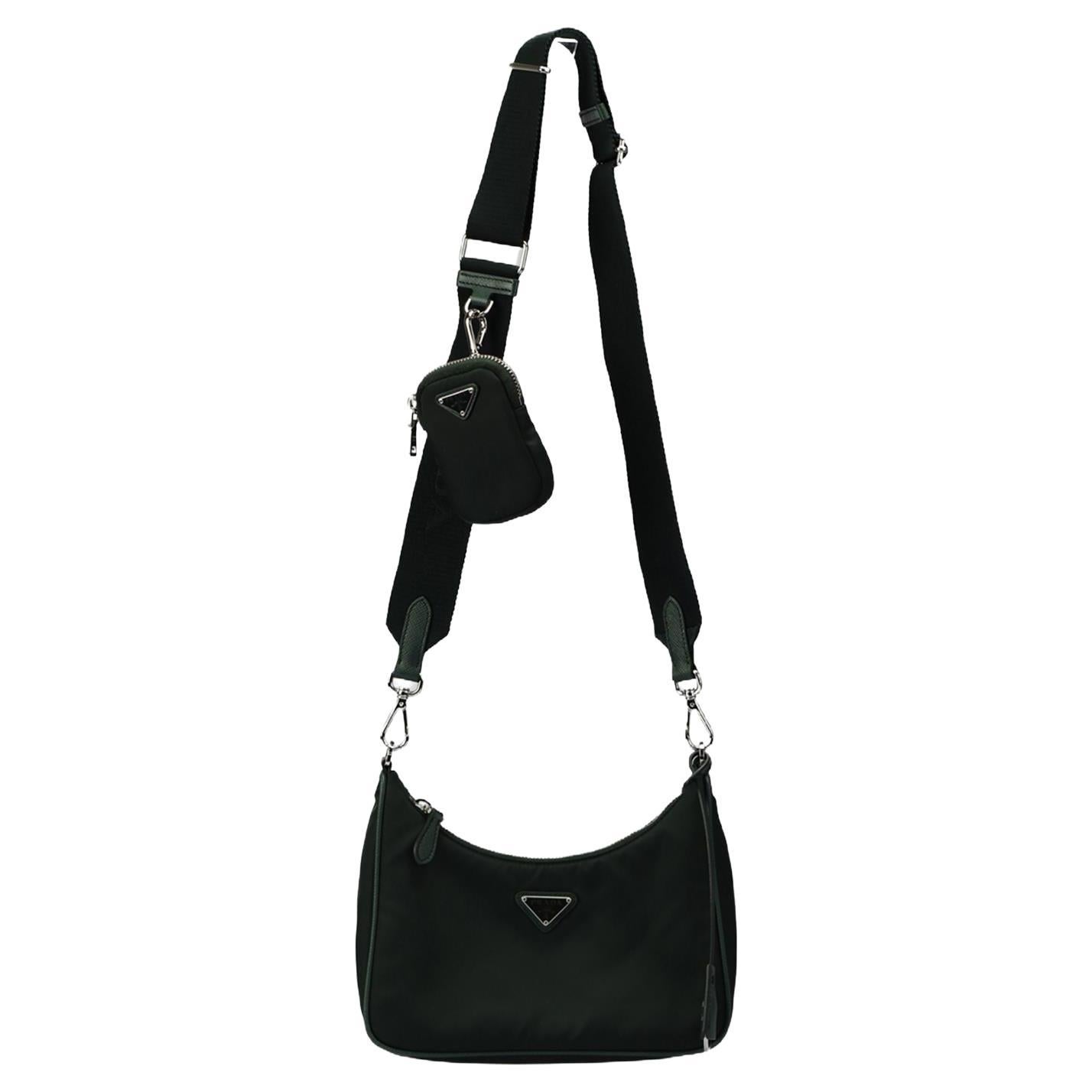 Prada Re edition 2005 Textured Leather And Nylon Shoulder Bag at