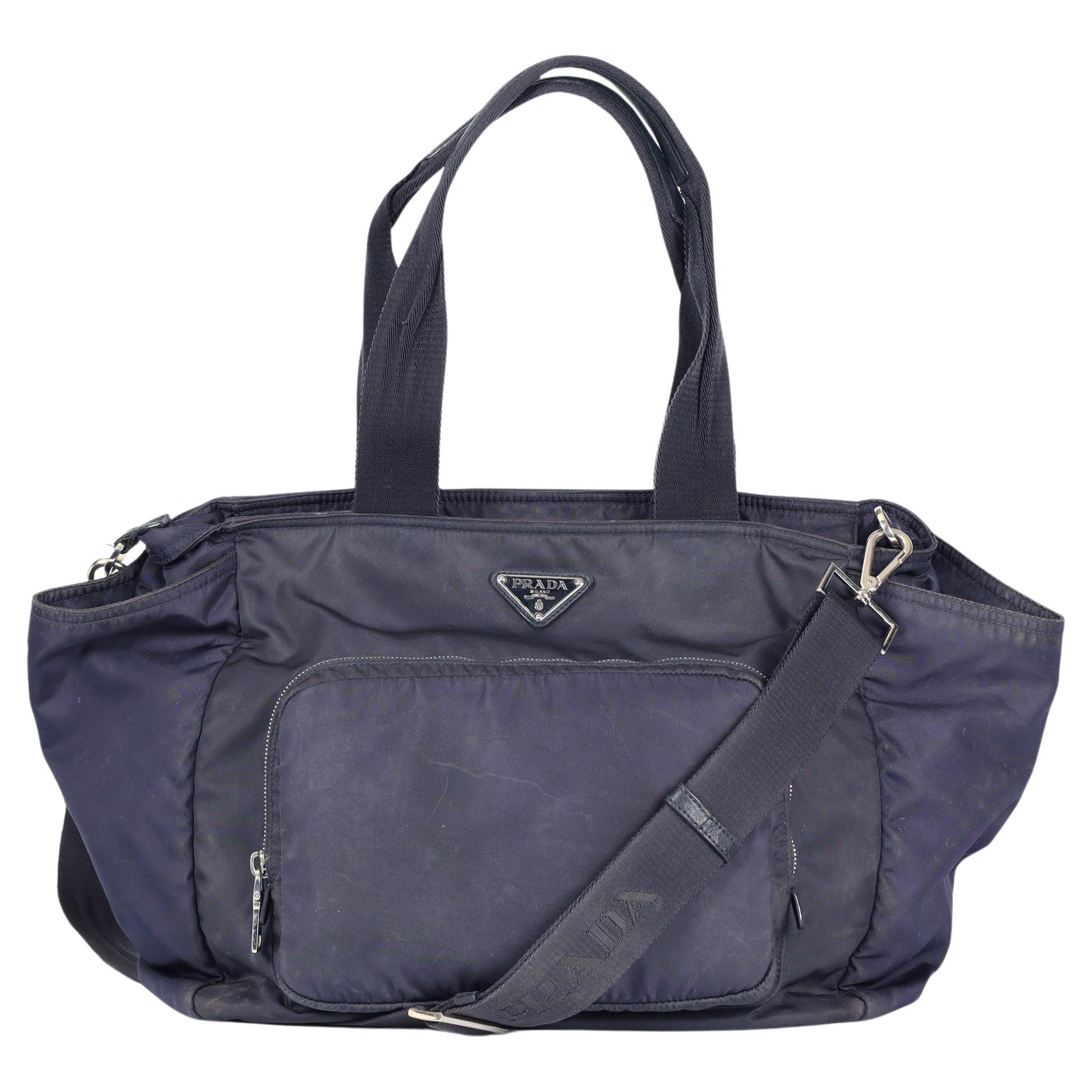 Prada Re-Nylon And Leather Baby Changing Bag For Sale