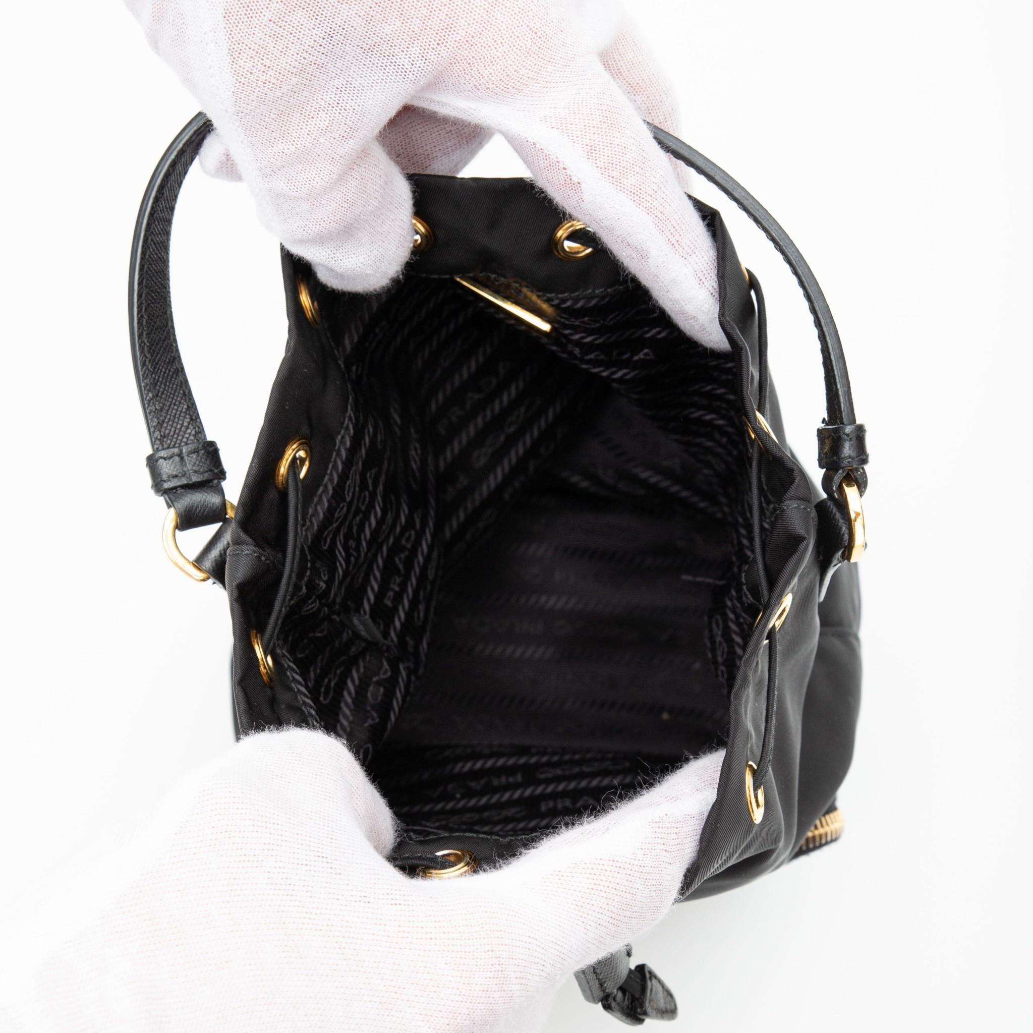 Prada Re-nylon Black Bucket Duet Shoulder Bag 2