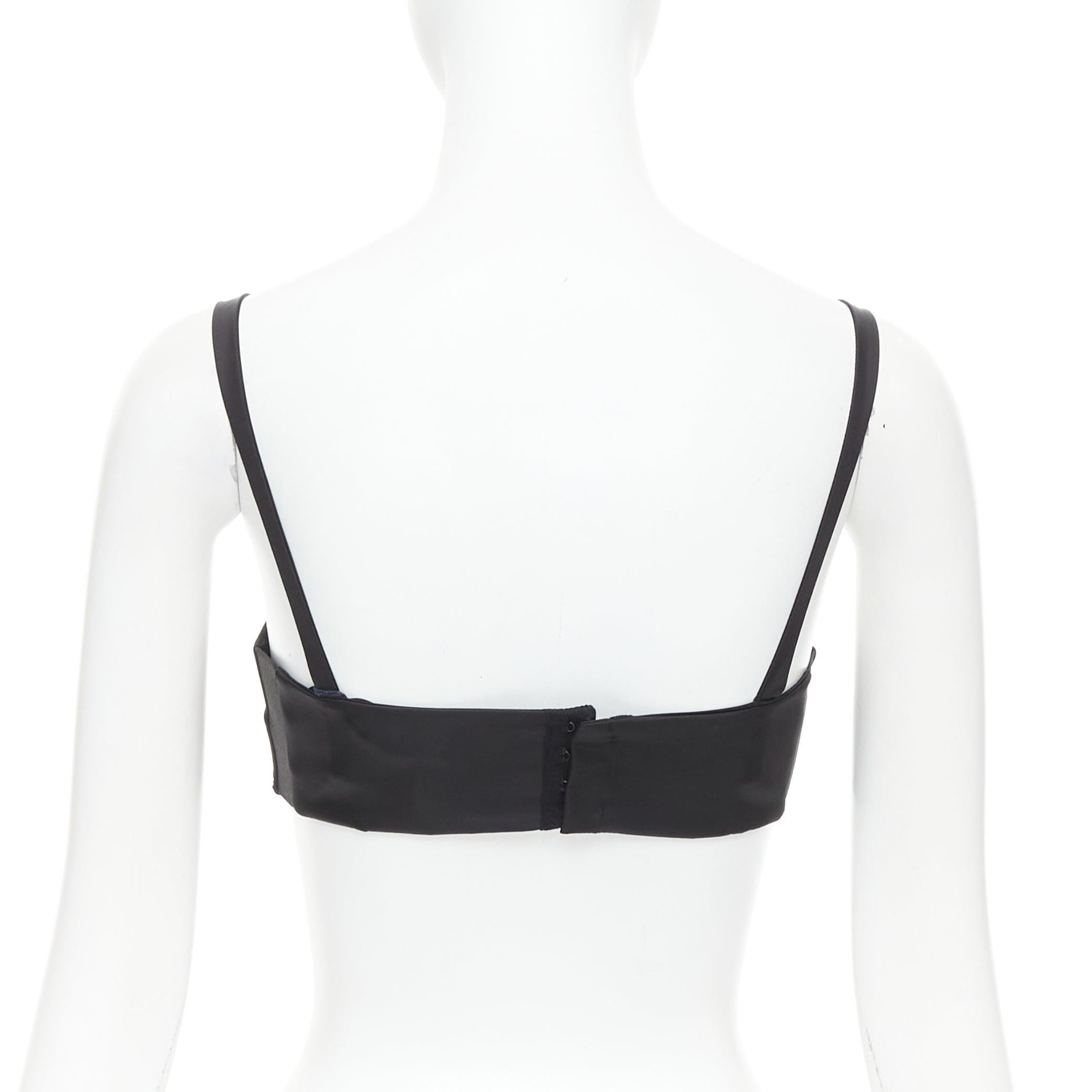 PRADA Re-Nylon noir triangle logo découpe couture contour crop top bralette IT36 Pour femmes en vente