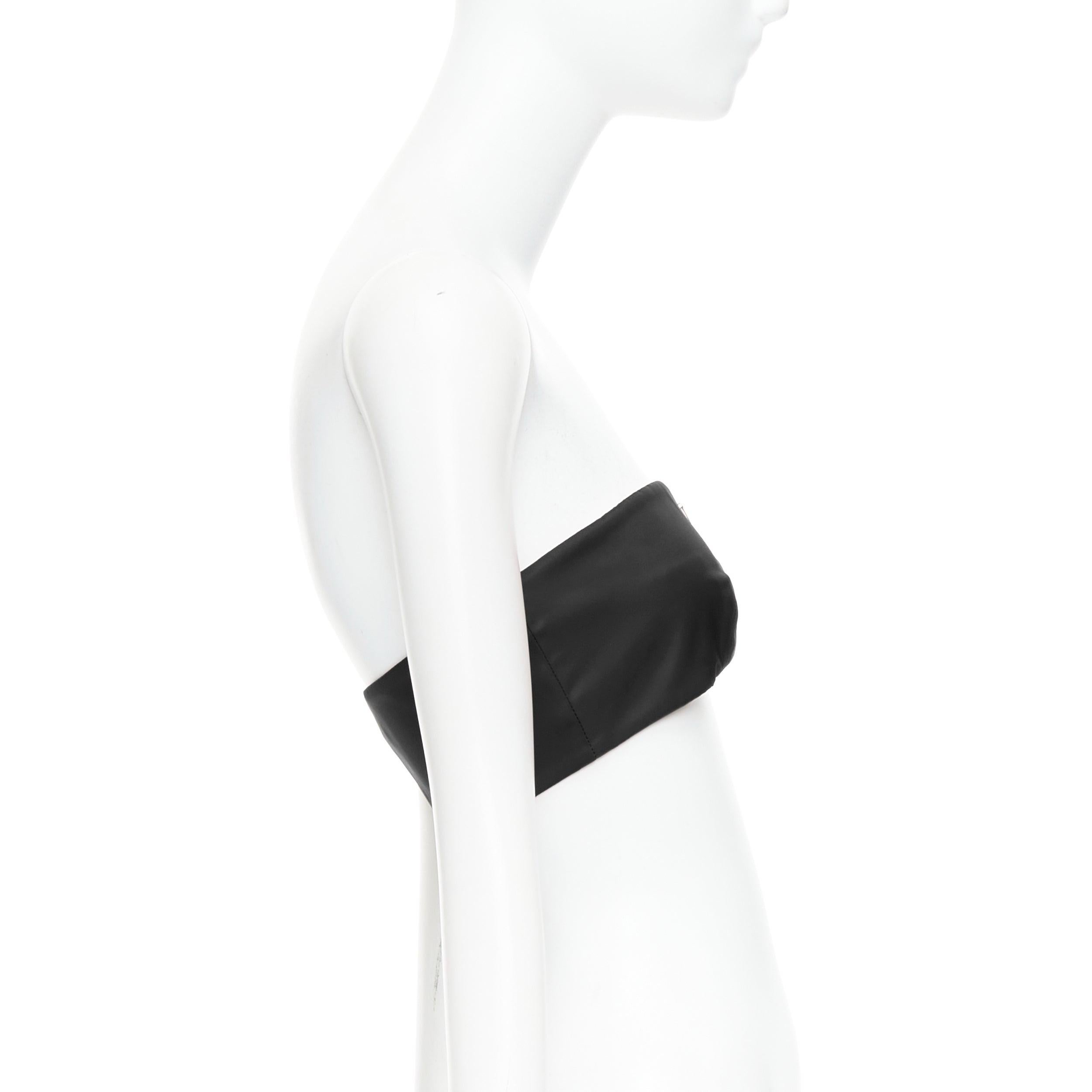 PRADA Re-Nylon nero triangolo logo piastra senza spalline bustier tube top IT42 M. In condizioni Nuovo in vendita a Hong Kong, NT