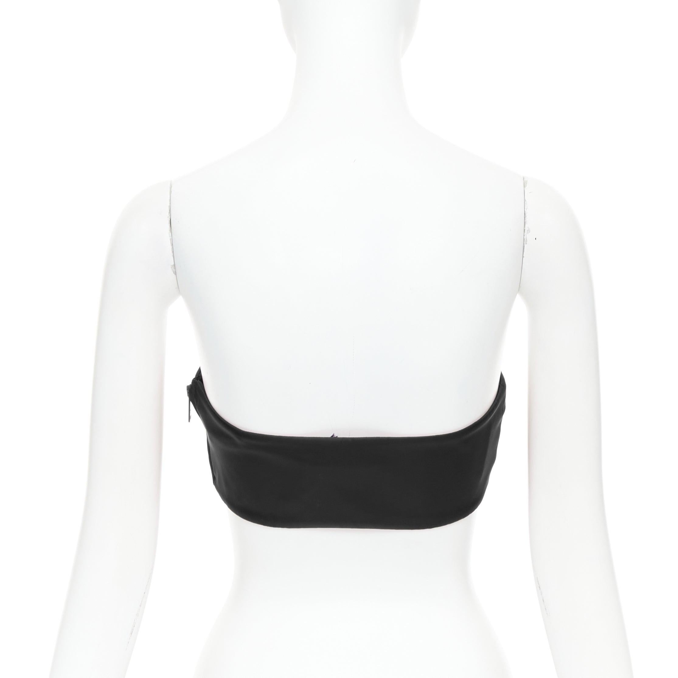 Donna PRADA Re-Nylon nero triangolo logo piastra senza spalline bustier tube top IT42 M. in vendita