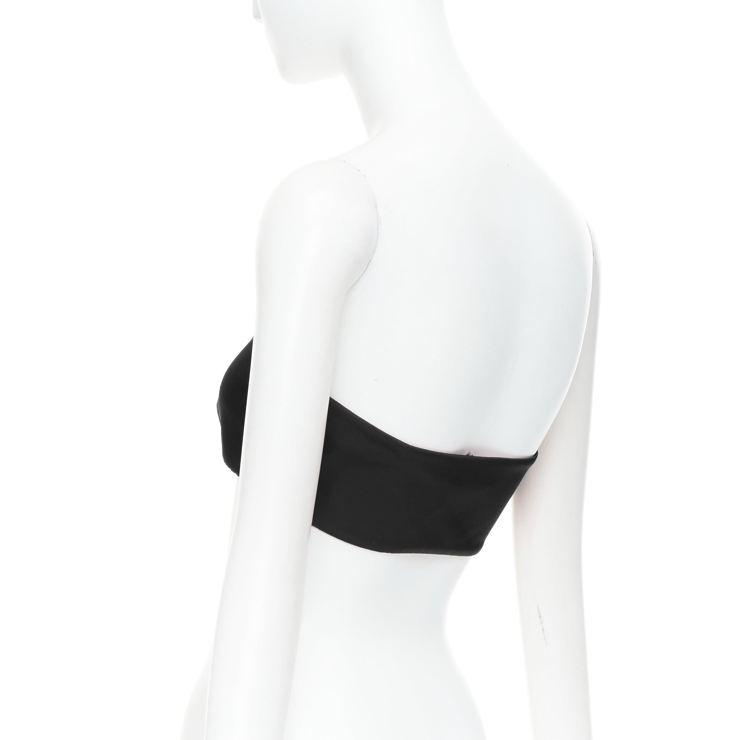 PRADA Re-Nylon nero triangolo logo piastra senza spalline bustier tube top IT42 M. in vendita 1