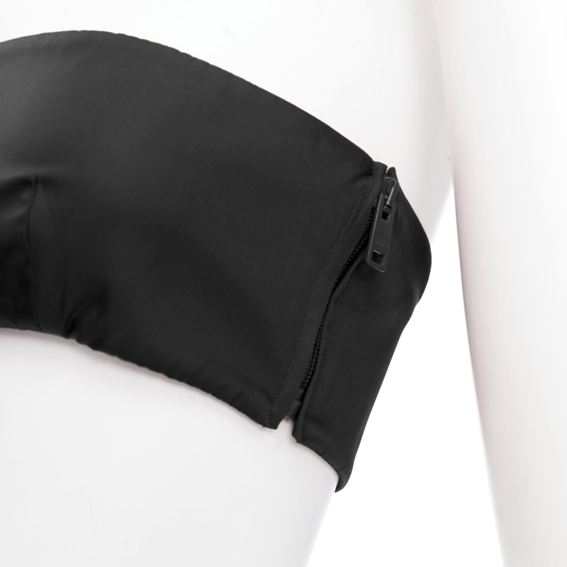 PRADA Re-Nylon nero triangolo logo piastra senza spalline bustier tube top IT42 M. in vendita 2