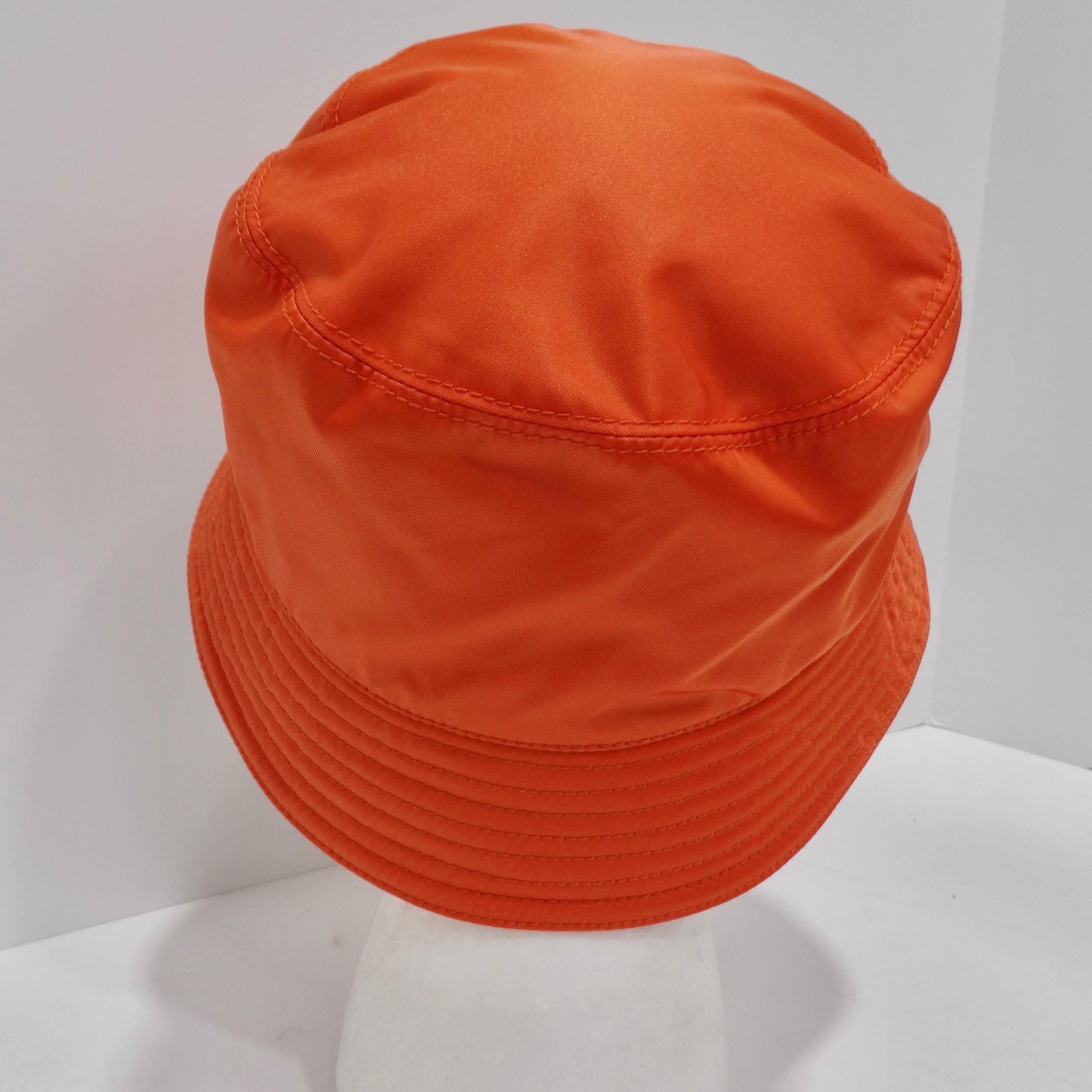 orange prada bucket hat