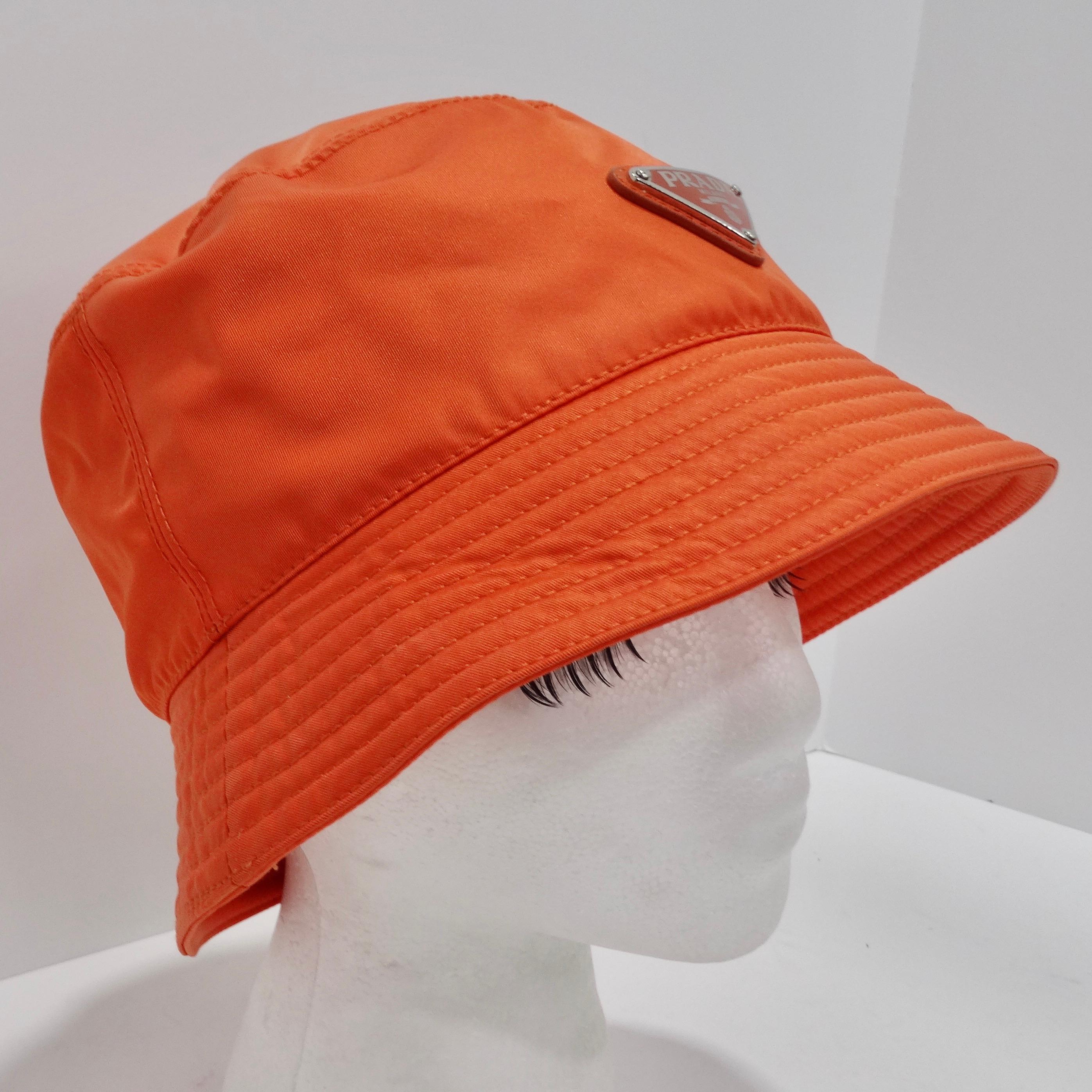 orange prada hat