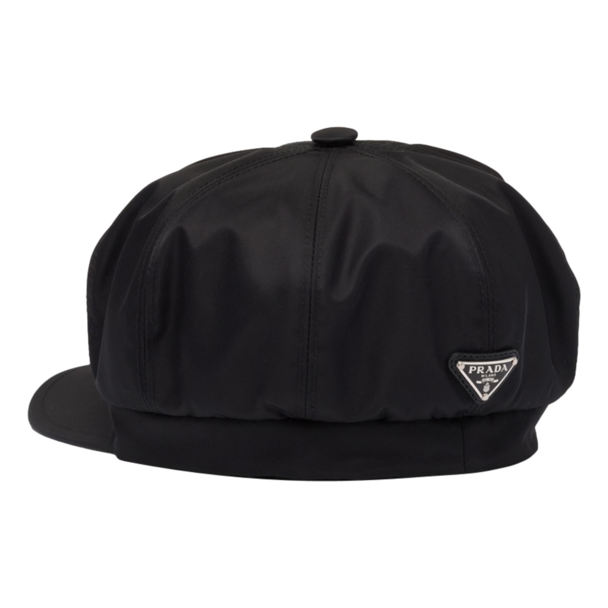 Black Prada Re-Nylon Hat With Triangle Logo