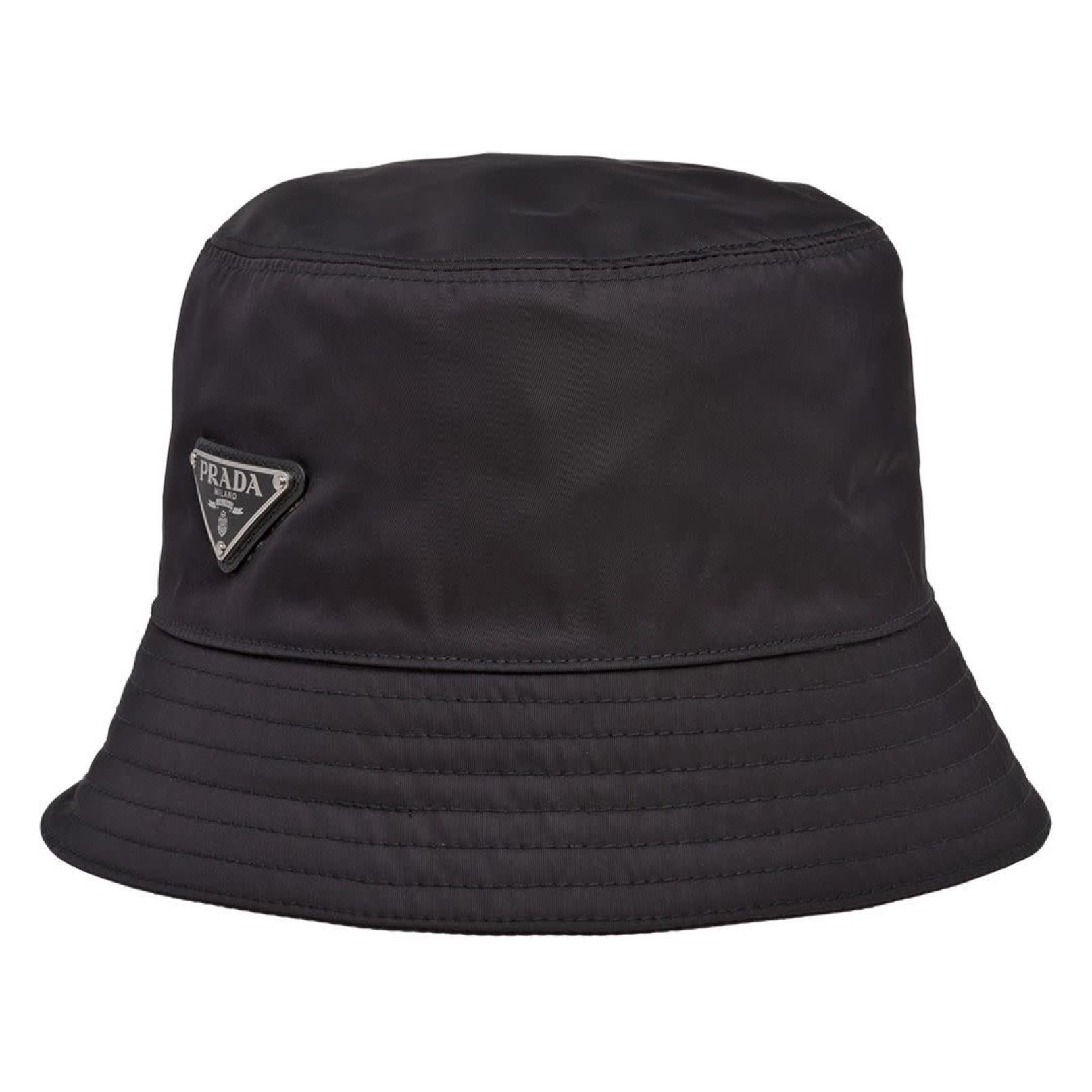 Prada Re-Nylon Logo Bucket Hat (Medium)