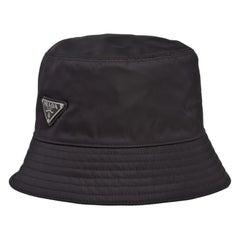 Prada Re-Nylon Logo Bucket Hat (Medium)