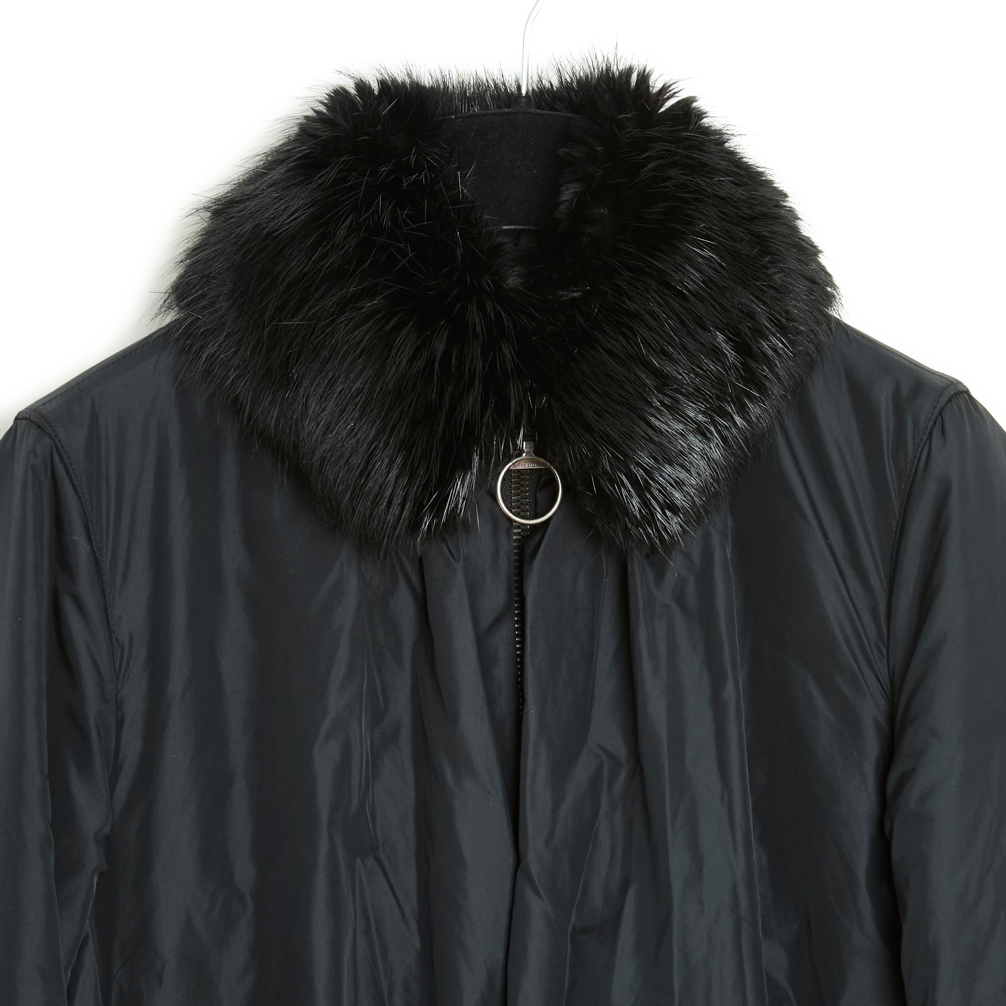Prada Re-Nylon Manteau FR40 Coat Black For Sale 2