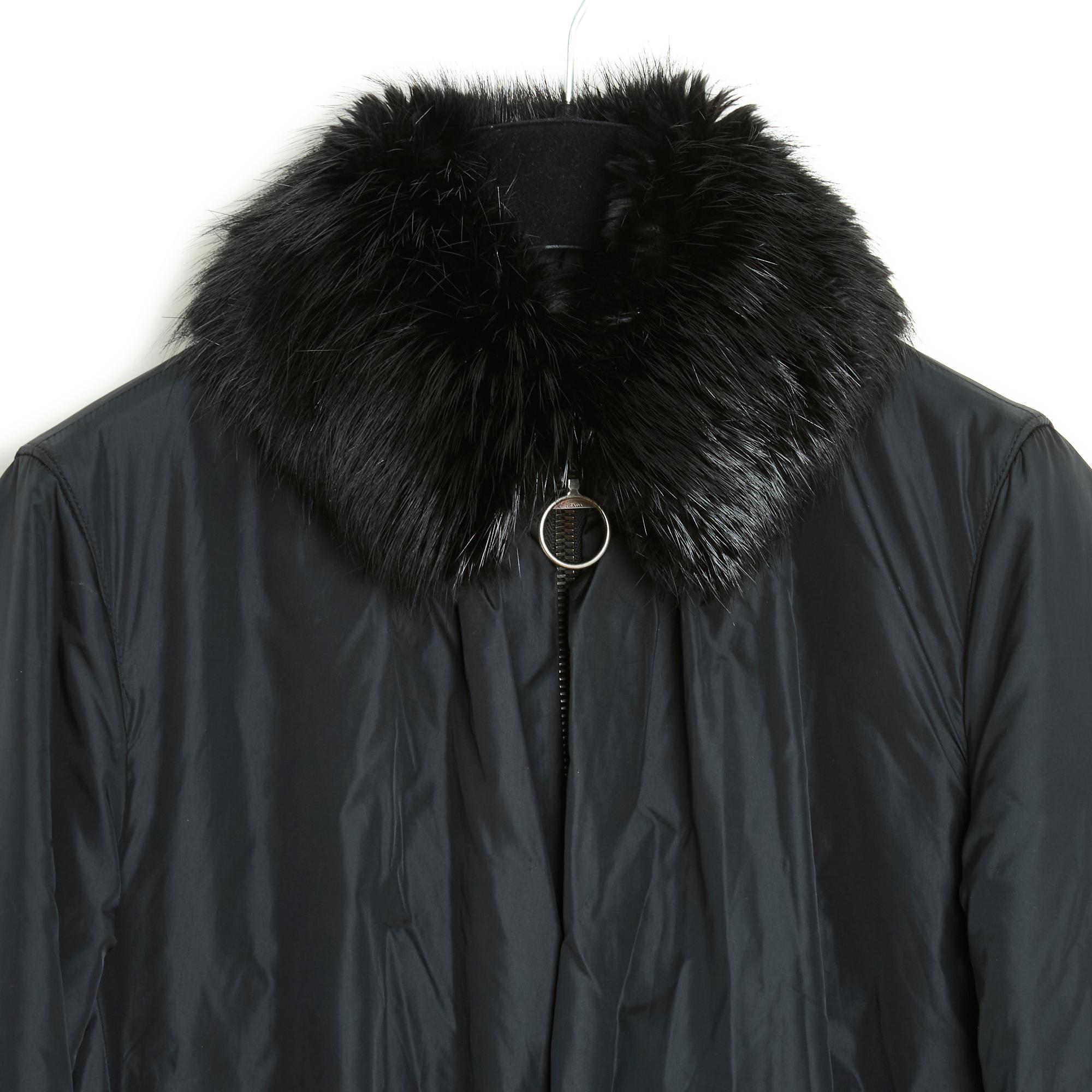 Prada Re-Nylon Manteau FR40 Coat Black 2