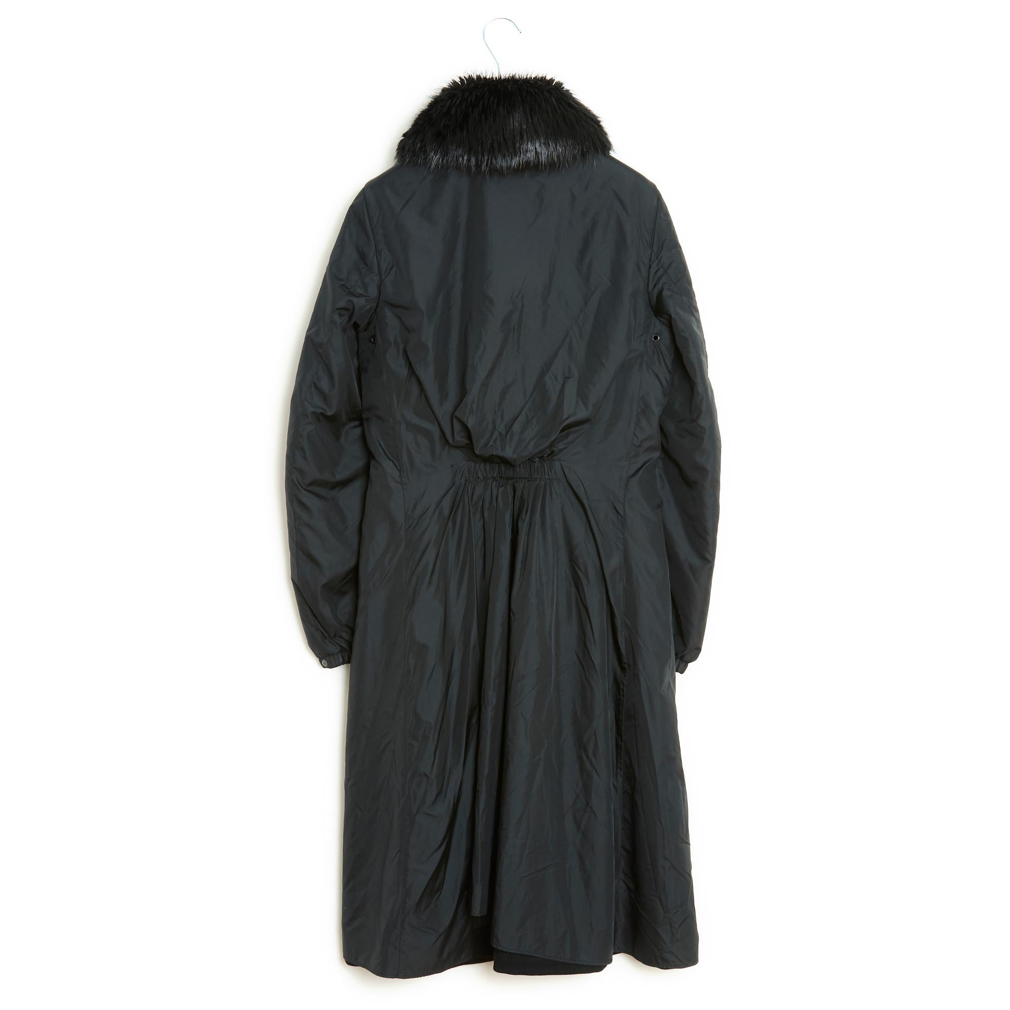 Prada Re-Nylon Manteau FR40 Coat Black For Sale 4