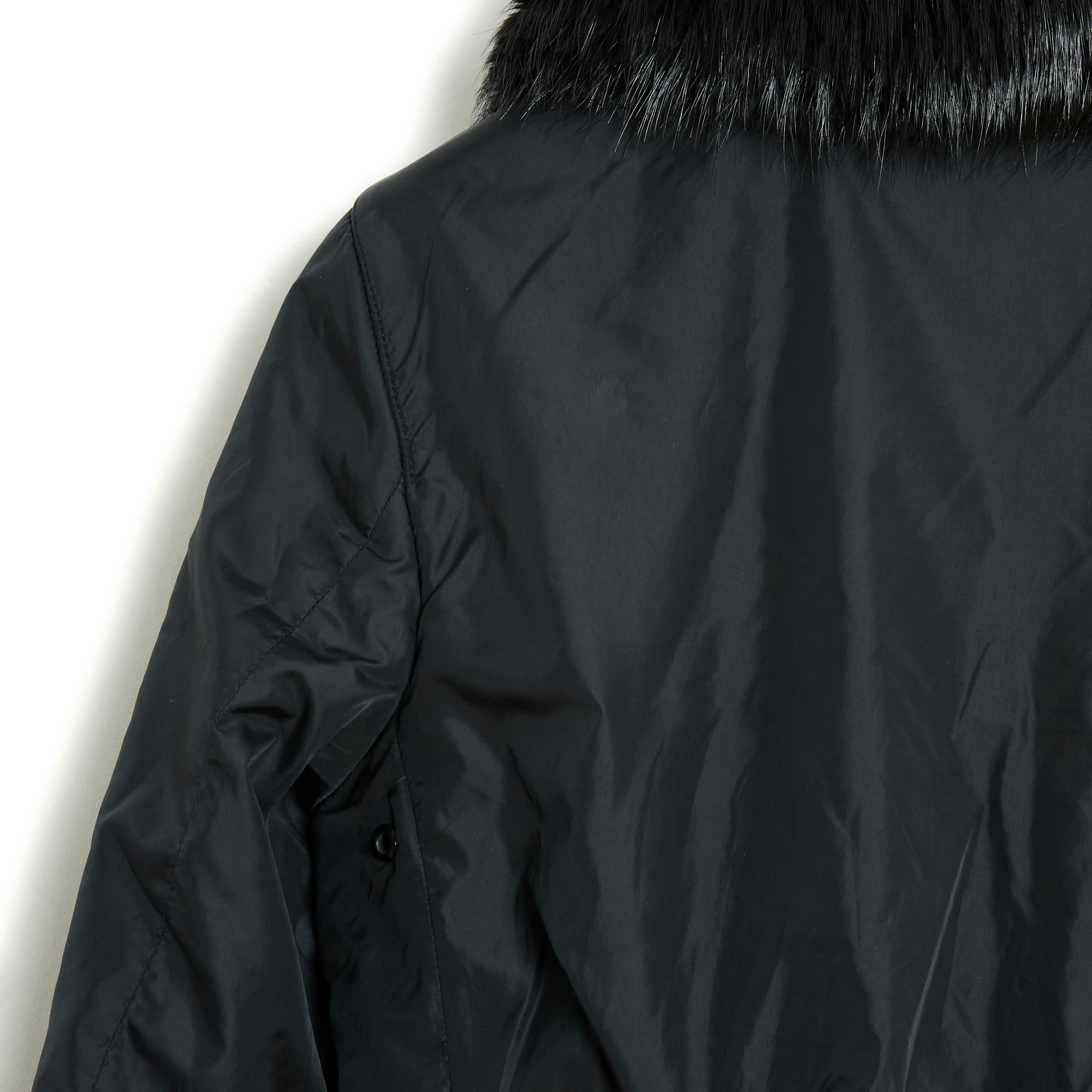 Prada Re-Nylon Manteau FR40 Coat Black For Sale 6