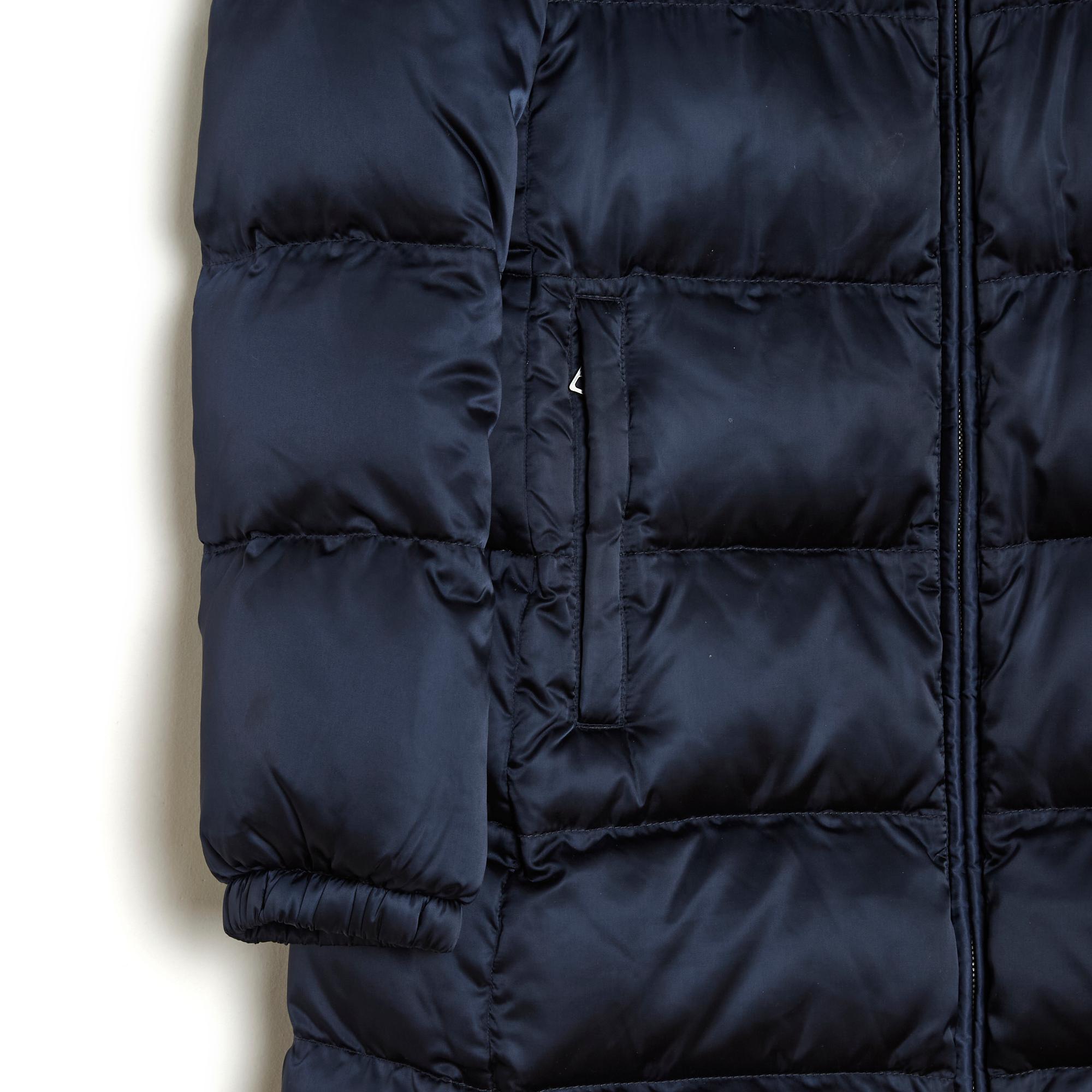 Women's or Men's Prada Re-Nylon Navy Satin Down Puffer Jacket FR40 For Sale