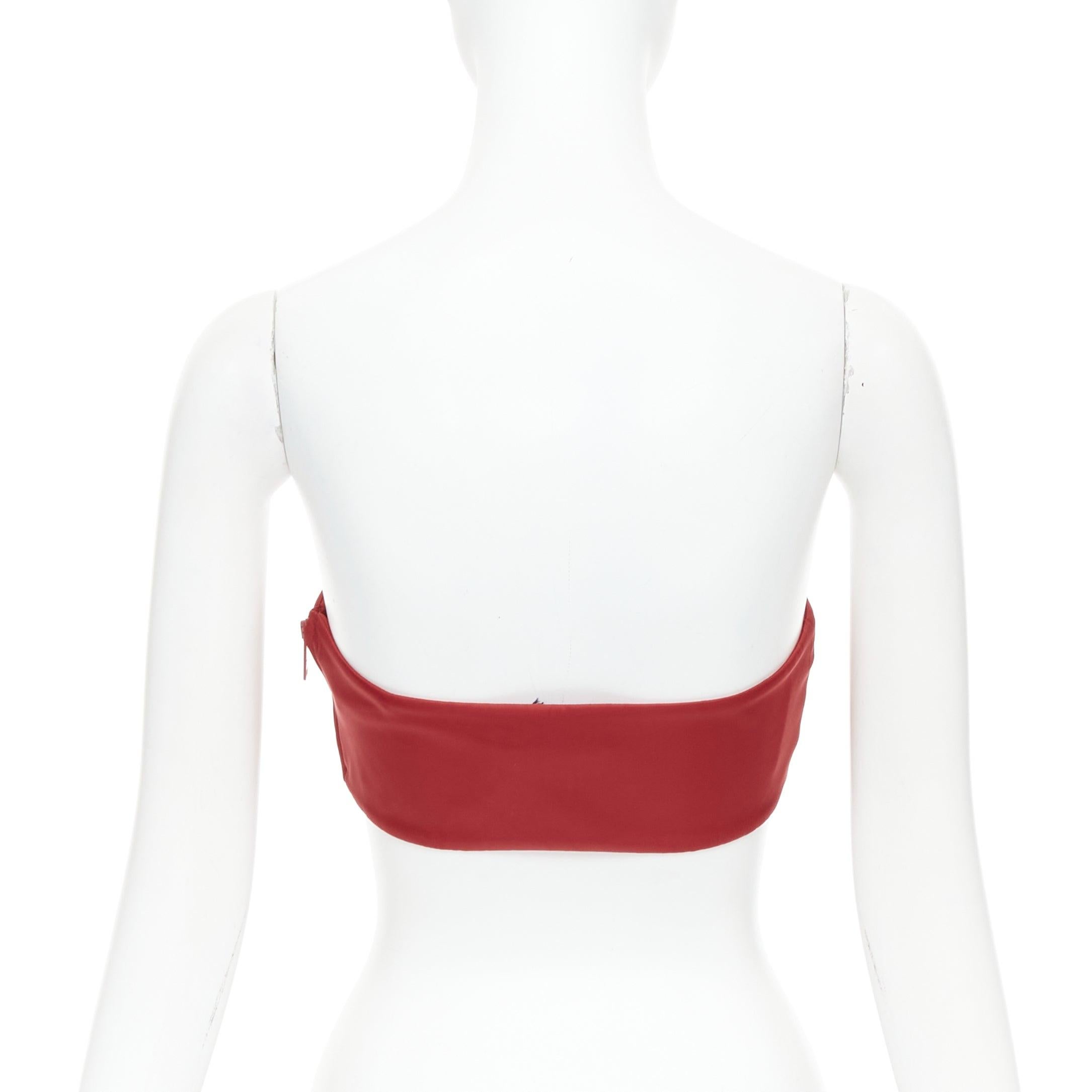 Donna Prada Re-Nylon rosso triangolo logo piastra senza spalline bustier tube top IT38 XS in vendita